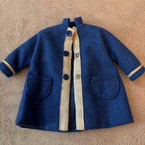 Vintage Ideal Tammy Blue Felt  Coat‎ Japan Jacket Coat B12